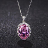 Original Women's Necklace Oval Ruby Pendant Necklace