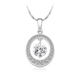 European Zircon Water Drop Pendant Necklace