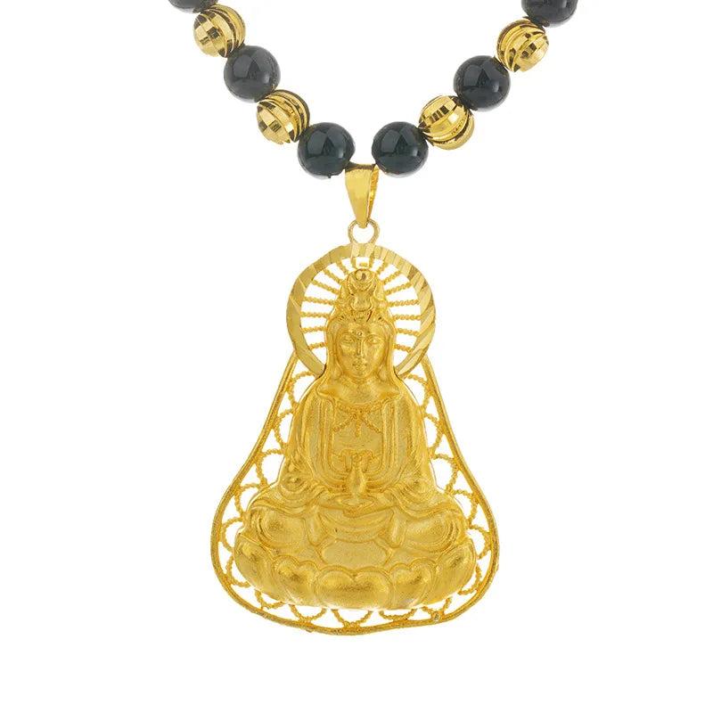 OMHXFC NL233 Guanyin 24KT Pendant Necklace