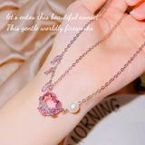 Pink Zircon Heart Necklace for Women