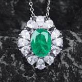 Cotton Emerald Necklace Zircon Jewelry
