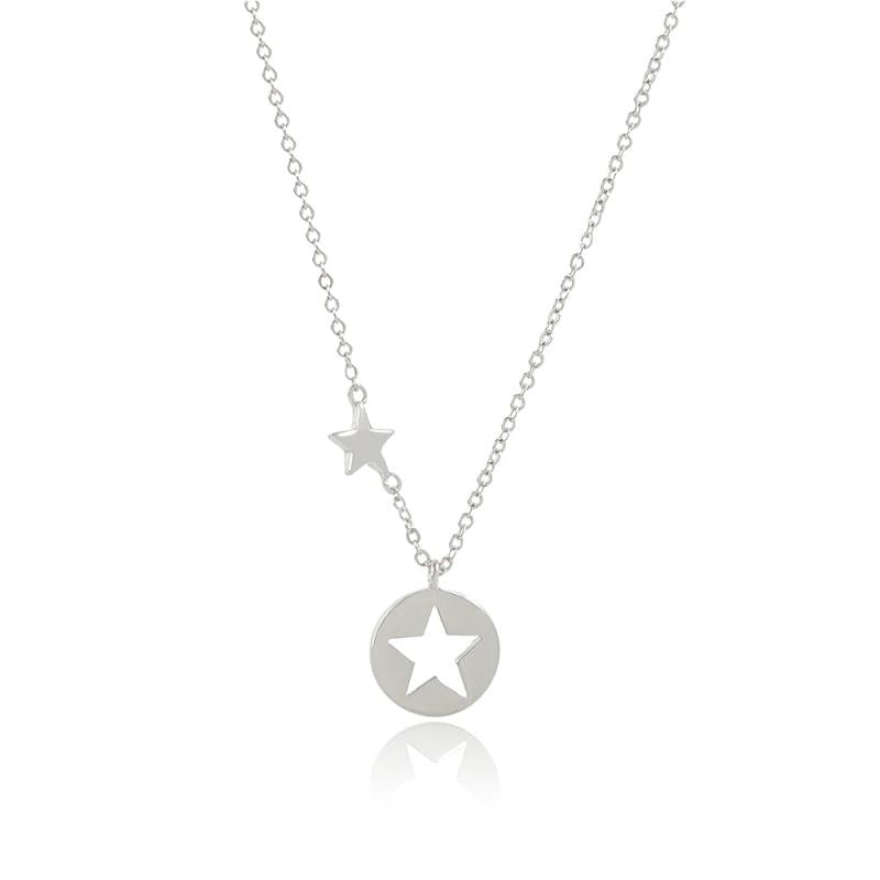 Personalized Star Necklace 100% Sterling Silver Pendant Chain S925