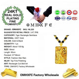 OMHXFC NL220 Tiger Rectangle Pendant Necklace