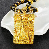 OMHXFC NL220 Tiger Rectangle Pendant Necklace
