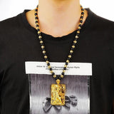 OMHXFC NL220 Tiger Rectangle Pendant Necklace