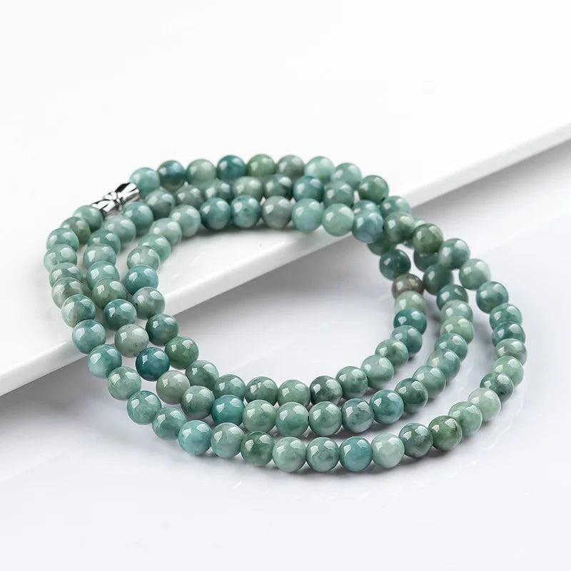 Burmese Jade Beaded Necklace Natural Charm for Women Amulets Jadeite Talismans