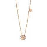 925 Silver Four Leaf Clover Necklace Zircon Women's Pendant