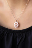 Daisy Baguette Pendant Necklace 925 Sterling Silver Flower Charm