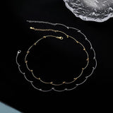 925 Silver Beads Line Stitching Chokers Snake Chain Necklace for Women