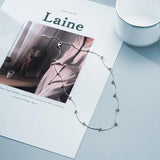 925 Silver Beads Line Stitching Chokers Snake Chain Necklace for Women