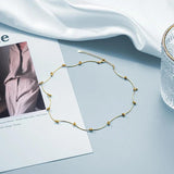 925 Silver Beads Line Stitching Chokers Snake Chain Necklace for Women