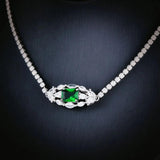 Green High Carbon Diamond Tennis Necklace