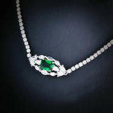 Green High Carbon Diamond Tennis Necklace