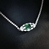 Green High Carbon Diamond Tennis Necklace