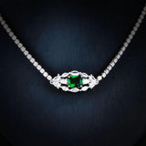 Green High Carbon Diamond Tennis Necklace