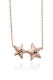 Lucky Stars Pendant Necklace with Cubic Zirconia 925 Sterling
