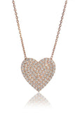 925 Silver Heart Pendant Necklace Zircon Love Jewelry