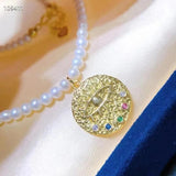 Eye Of the Devil Freshwater Pearl Pendant Necklace