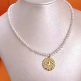 Eye Of the Devil Freshwater Pearl Pendant Necklace
