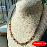 Tourmaline Beaded Necklace With Raindrop Pendant