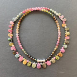 Tourmaline Beaded Necklace With Raindrop Pendant