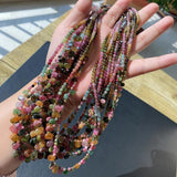 Tourmaline Beaded Necklace With Raindrop Pendant