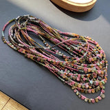 Tourmaline Beaded Necklace With Raindrop Pendant