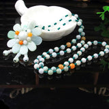 Emerald Hand Carved Sunflower Jade Pendant Boutique Jewelry