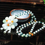 Emerald Hand Carved Sunflower Jade Pendant Boutique Jewelry