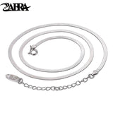 S925 Sterling Silver Necklace Platinum Blade Chain Flat Snake Bone Chain