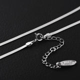 S925 Sterling Silver Necklace Platinum Blade Chain Flat Snake Bone Chain
