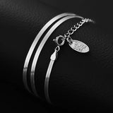 S925 Sterling Silver Necklace Platinum Blade Chain Flat Snake Bone Chain