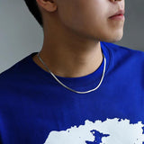 S925 Sterling Silver Necklace Platinum Blade Chain Flat Snake Bone Chain