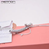 Spring Bird Curved Bar Necklace 925 Sterling Silver Jewelry