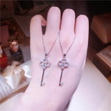 Solid Silver Love Key Necklace for Women