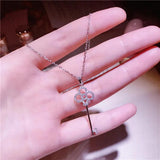 Solid Silver Love Key Necklace for Women