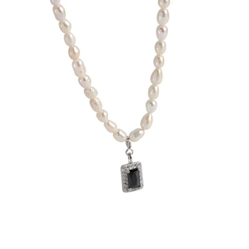 Dainty Pearl Necklace 925 Sterling Silver Elegant Pendant Jewelry