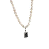 Dainty Pearl Necklace 925 Sterling Silver Elegant Pendant Jewelry