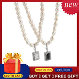 Dainty Pearl Necklace 925 Sterling Silver Elegant Pendant Jewelry