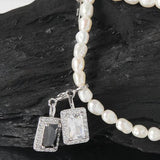 Dainty Pearl Necklace 925 Sterling Silver Elegant Pendant Jewelry