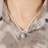 Dainty Pearl Necklace 925 Sterling Silver Elegant Pendant Jewelry