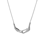 Silver Double Circle Pendant Necklace for Women