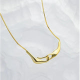 Silver Double Circle Pendant Necklace for Women