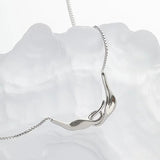 Silver Double Circle Pendant Necklace for Women