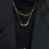 Silver Double Circle Pendant Necklace for Women