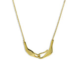 Silver Double Circle Pendant Necklace for Women