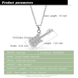 925 Silver Guitar Pendant Choker for Women
