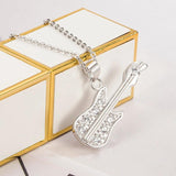 925 Silver Guitar Pendant Choker for Women