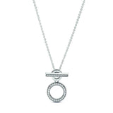 Autumn Silver Circles T-bar Necklace 925 Sterling Silver Jewelry Pendant