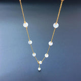 Moonstone 14k Pendant Necklace for Women Romantic Gift